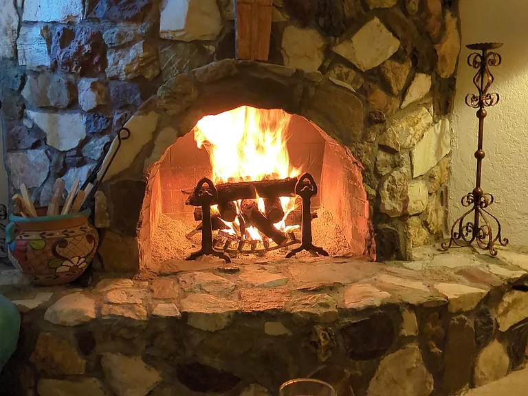 Woodburning fireplace
