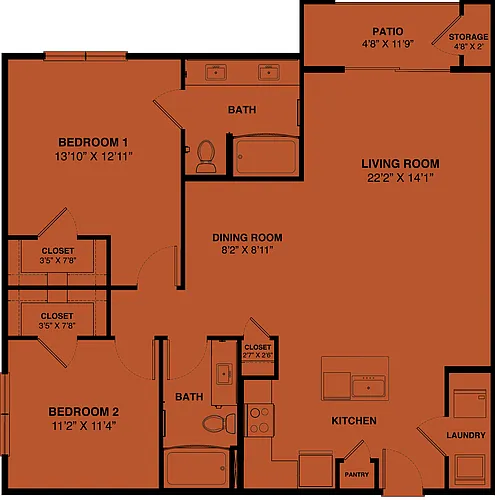 Floor plan B2b 80% (Income Restrictions Apply)
