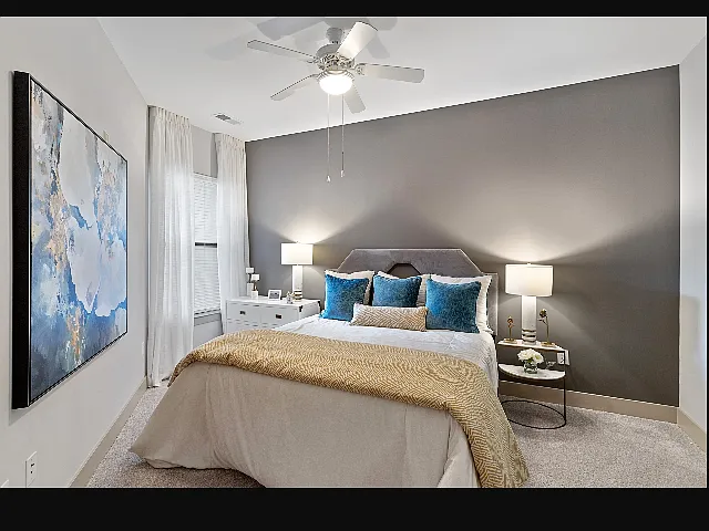 Ceiling fans in living rooms and bedrooms