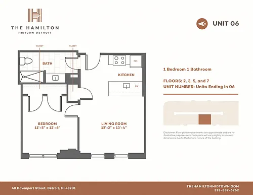 Floor plan 1 Bedroom Standard