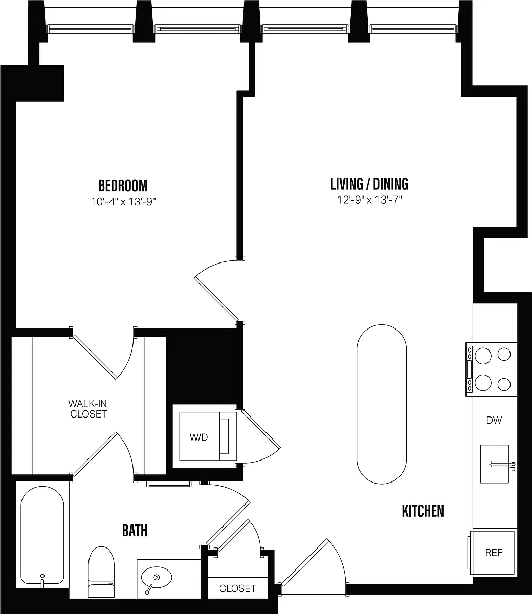 Floor plan 1 Bed/1 Bath-C3