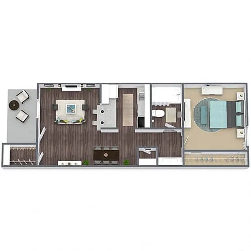 Floor plan A1: 1 Bed 1 Bath