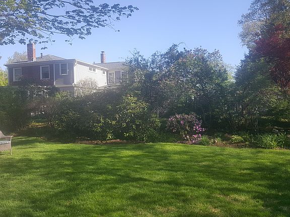 Private fenced backyard