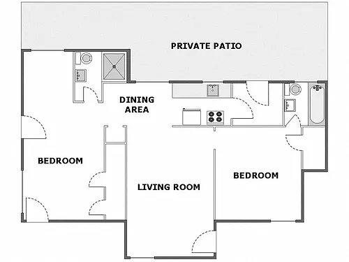 Floor plan 2 Bed / 2 Bath: Type A