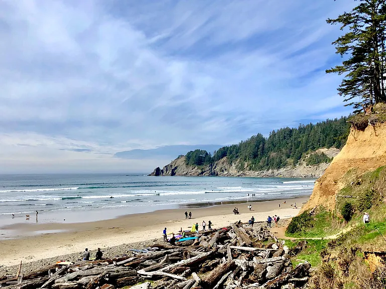 Short Sands beach in Oswald West State Park - five minute drive from the property.