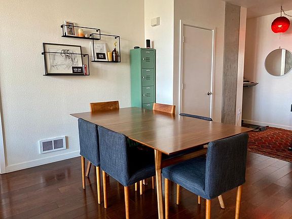 Ample space for dining room table.