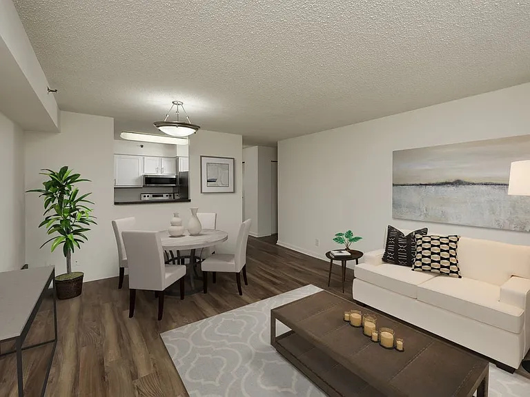 Finish Package III living and dining area with hard surface flooring