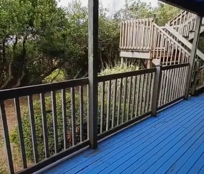 Communal back decks, front and back. Back deck has great sunset view from 2nd story! (Unit is on main floor, walk up to 2nd level for views.)