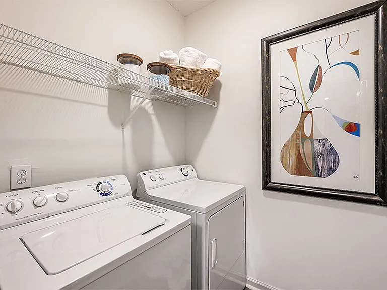 Full-size washer and dryer included in every home