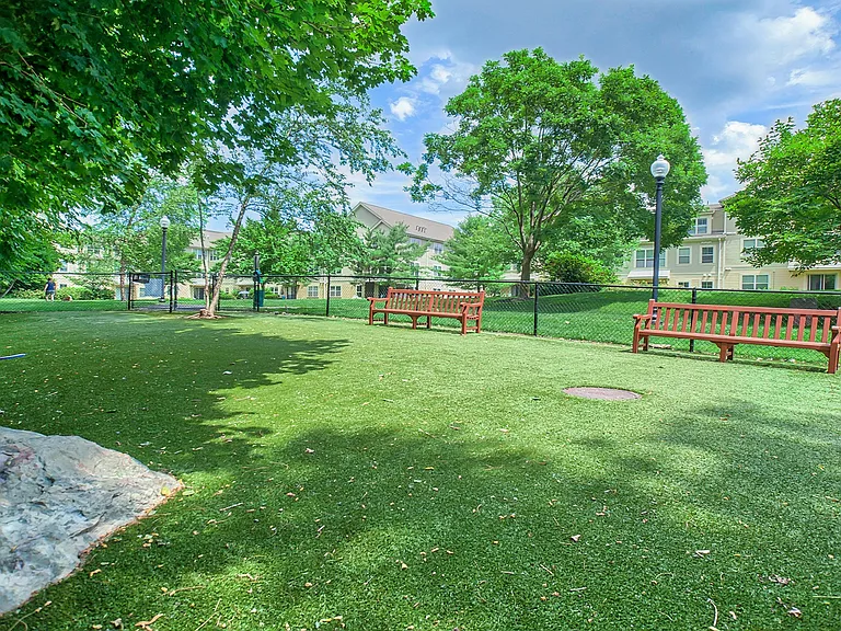 Fenced-in Dog Run with ample green space for your four-legged friend to run and play