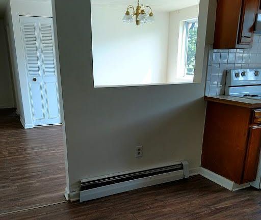 view into dining room from kitchen