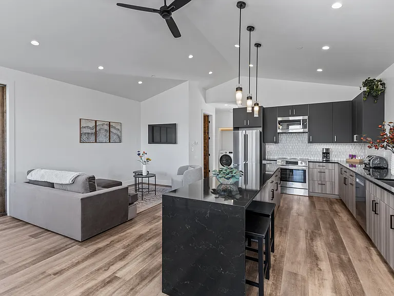 Full Kitchen-Living Room View
