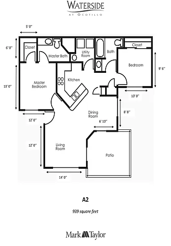 Floor plan Two Bedroom/Two Bath (a2-062)