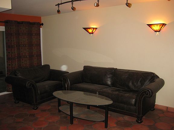 Living Room w/ Leather Sofa