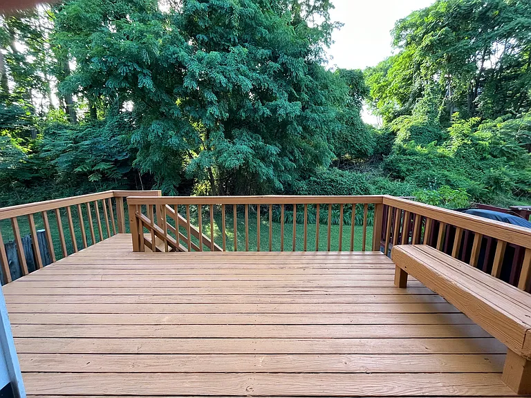 Deck backing to woods
