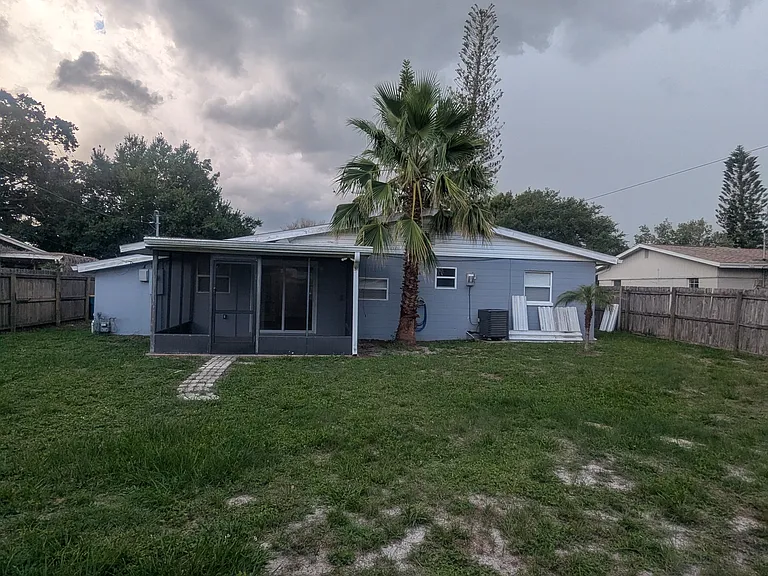 Fenced back yard