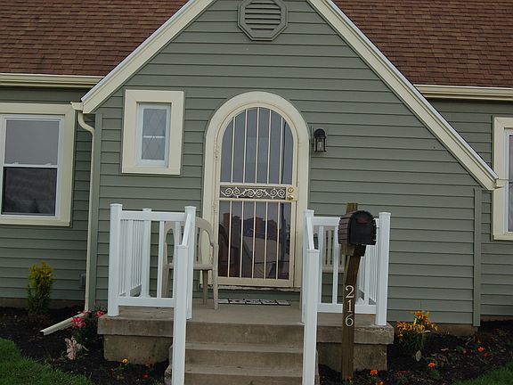 NEW railing, mailbox, light