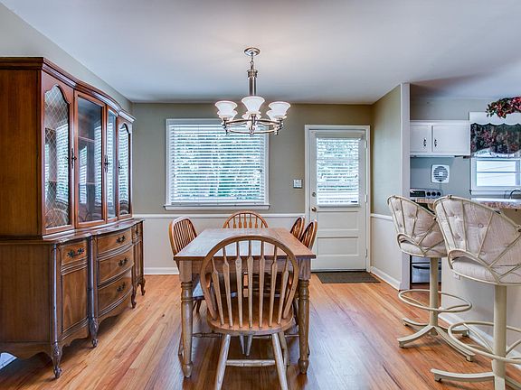 Large dining room with access to deck