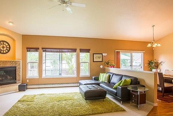 Expansive Family Room with Vaulted Ceilings