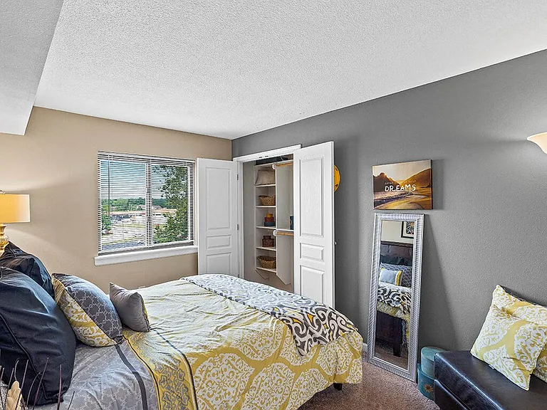 Second Bedroom with Custom Built-In Closet Space