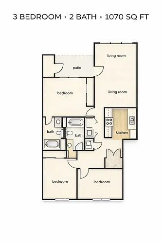 Floor plan 3 bedroom 2 bath