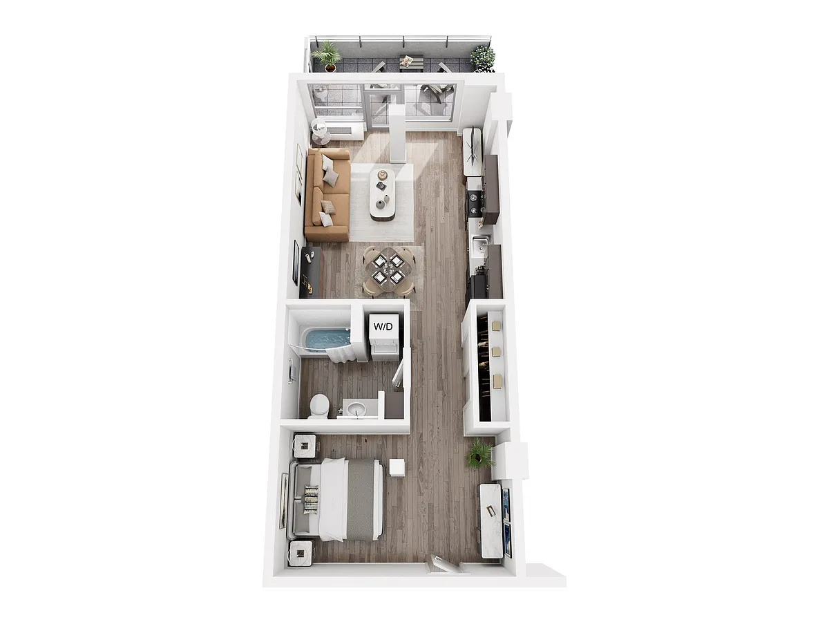 Floor plan Open 1 Bed (733 sq ft - 769 sq ft)