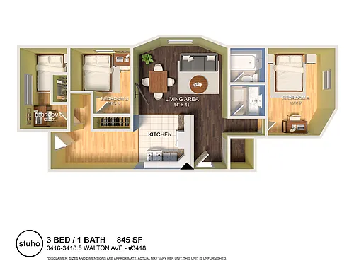 Floor plan Three Bedroom