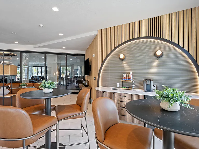 Leasing lobby coffee bar