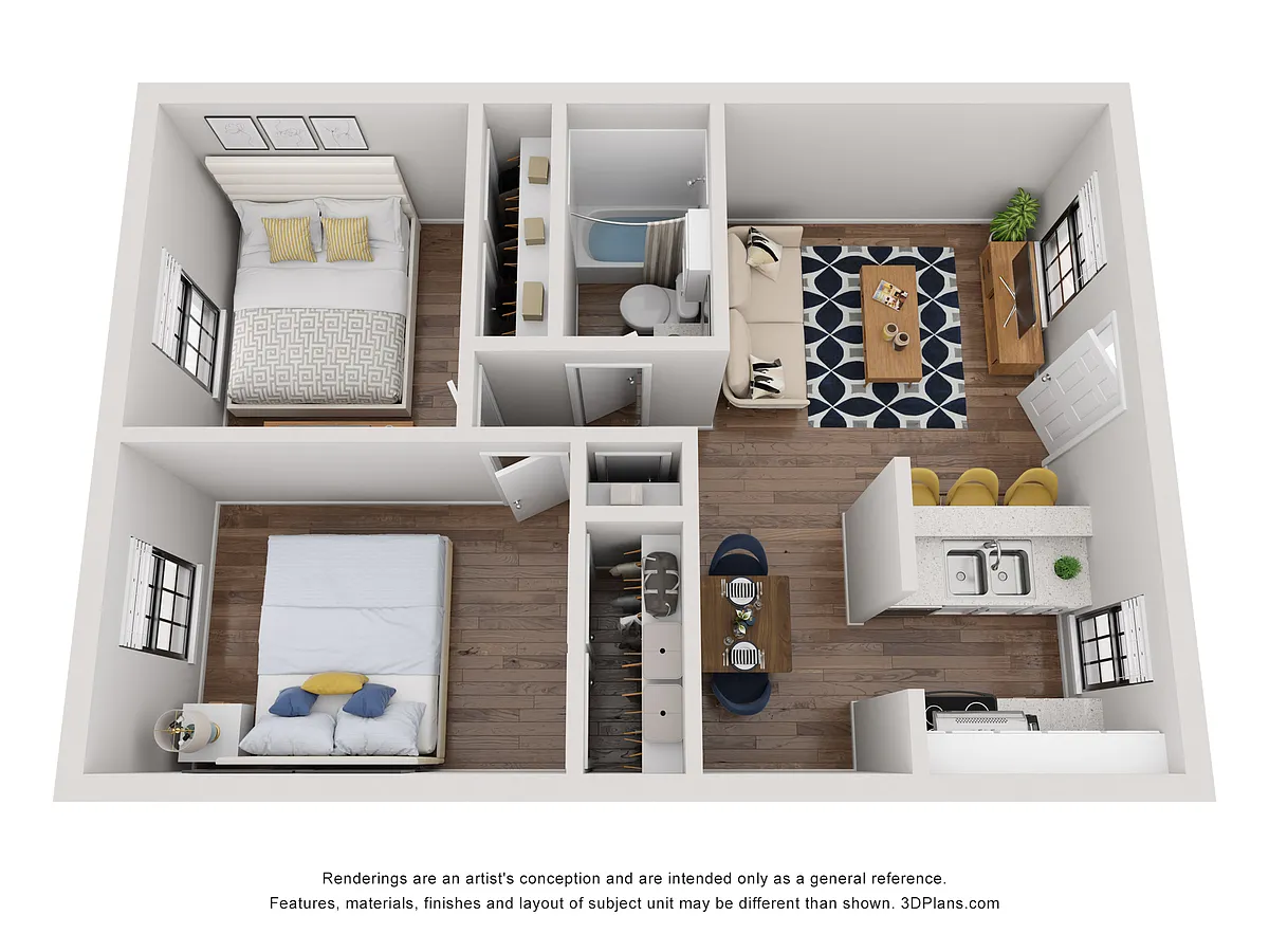 Floor plan 2 Bed/ 1 Bath