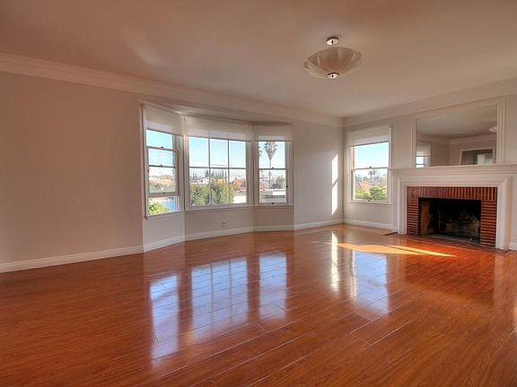 Living room with working fireplace