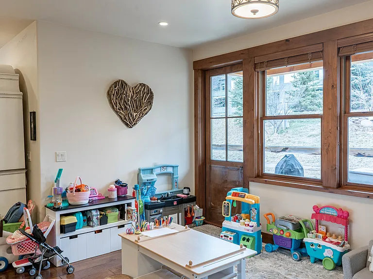 Multi-purpose room off the kitchen - playroom, breakfast nook, seating area