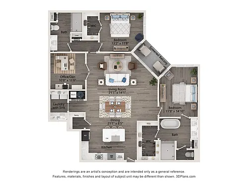 Floor plan B1-D