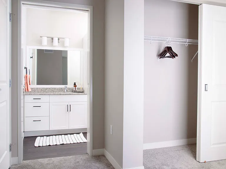 Two-Bedroom Apartment Bathroom and Sleeping Area