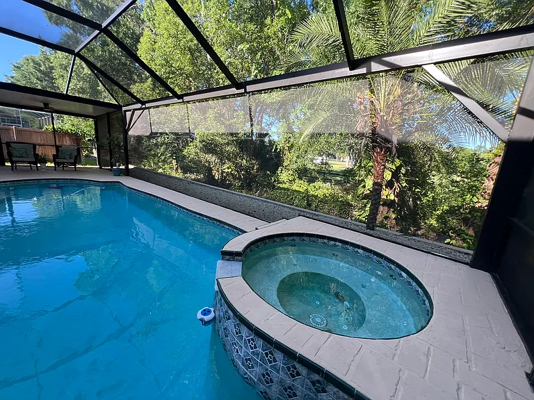Covered Backyard Patio and Pool