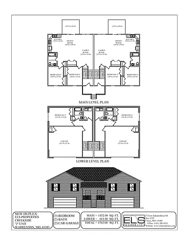 Floor plan 3BR-2BA J Split Level