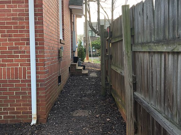 Right side of house.