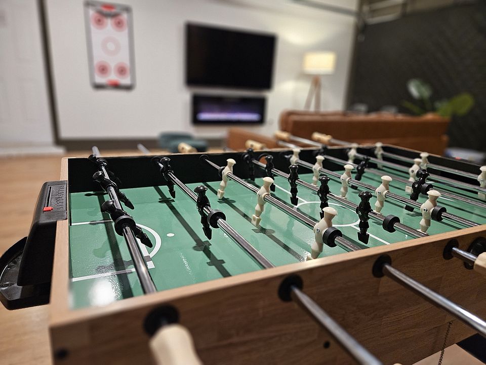 Gather in the private game room, where there's fun for everyone in your group. Kids can explore their creativity with a play kitchen and toys, while adults enjoy card games, chess, or checkers at the table. Unwind in the cozy seating area with a movie, or