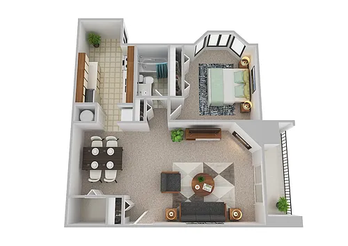 Floor plan 1 Bedroom 800SqFt