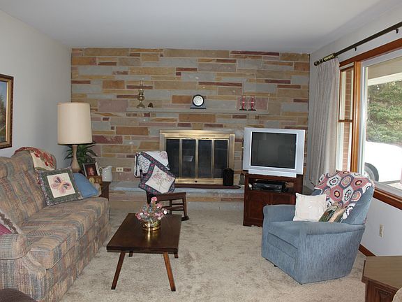 Fieldstone fireplace