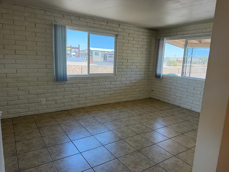 Living room with two large windows