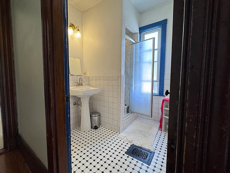 Downstairs bathroom from hall