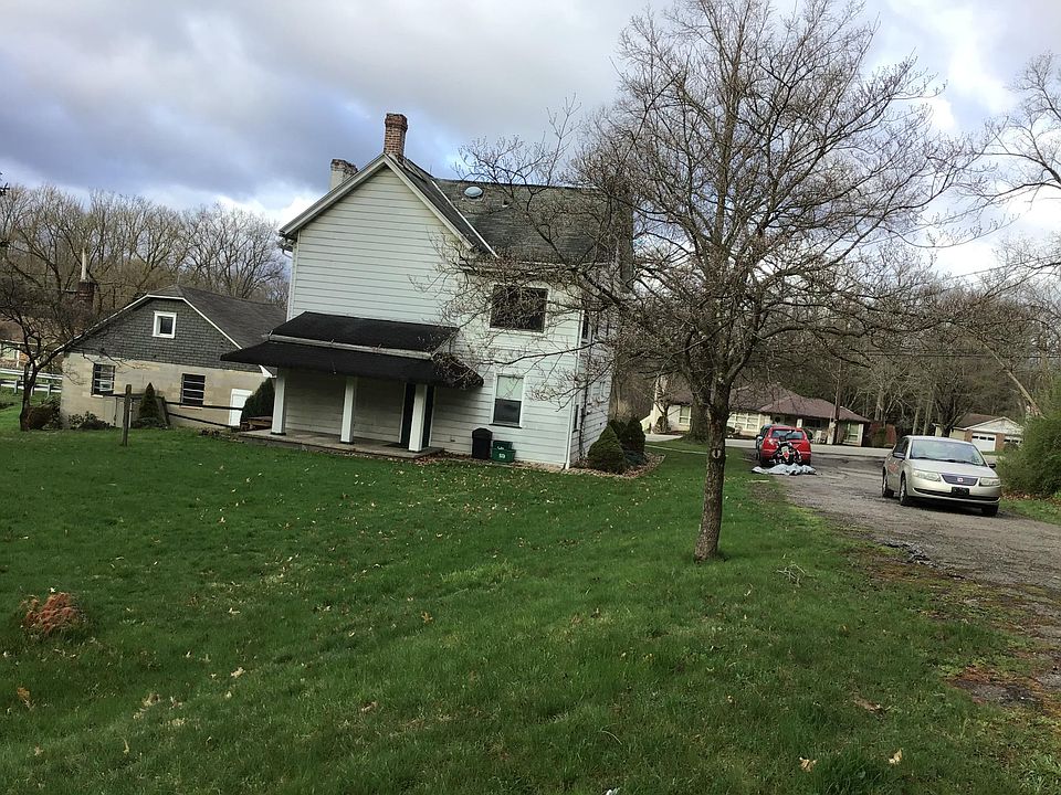 View of back of house. Notice covered back porch with large, spacious yard.