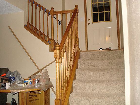 Hand-built oak railing