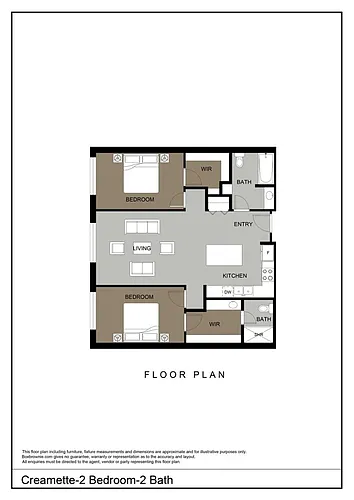 Floor plan 2 Bedroom 2 Bath