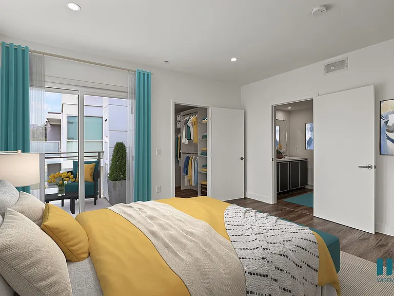 Bedroom with Patio, Walk-In Closet, and Bathroom