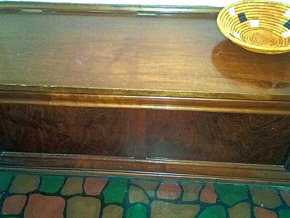 Storage bench in foyer