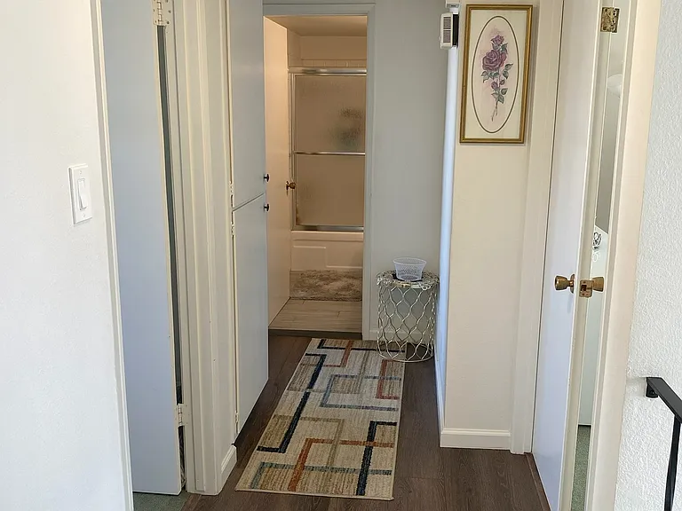 Upstairs hall to guest bathroom