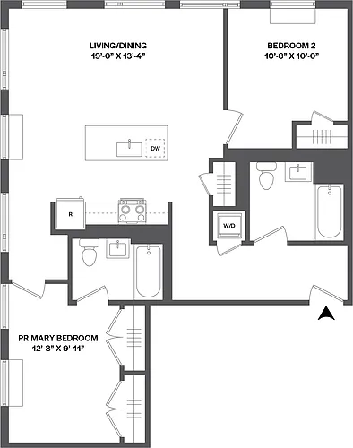 Floor plan 2 Bed/2 Bath-2B-3