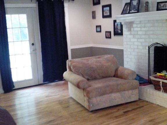 Living room w/ french doors