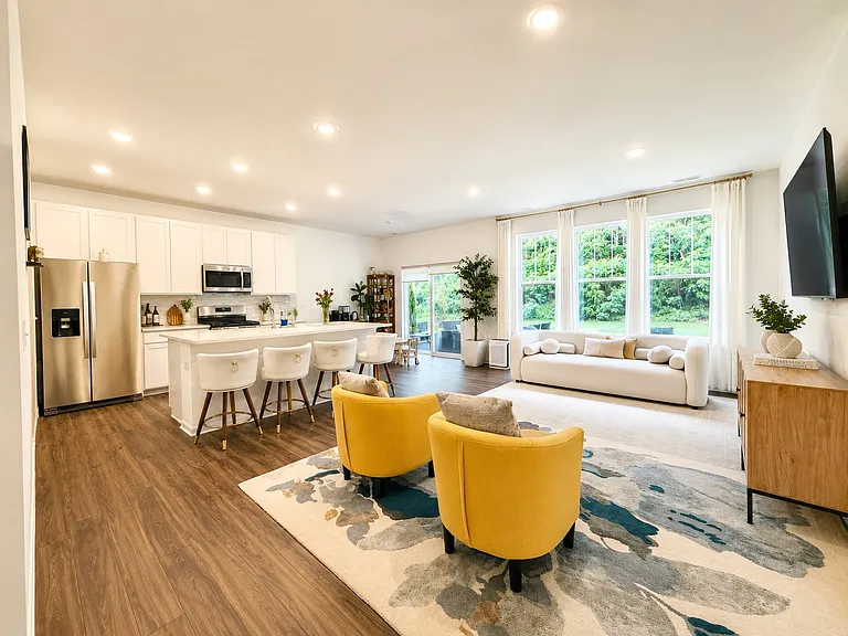 Living room and kitchen view from entrance
